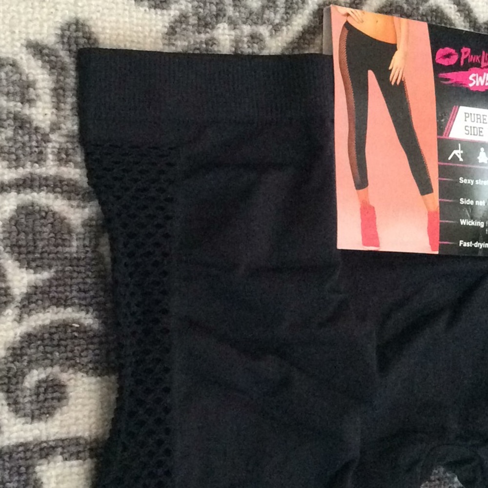 Athletic Stretch Pants Crop Net Black Size S/M - Picture 5 of 7
